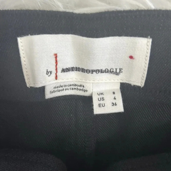 Anthropologie essential wide leg pants size 4 black linen blend trousers - Picture 4 of 9